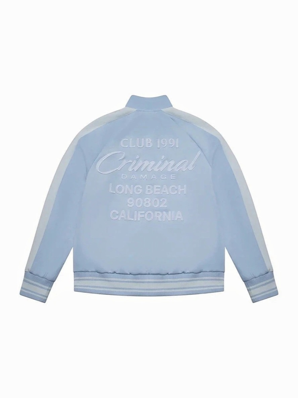 Criminal Damage Pin Tuck Track Top Blue & White Jacket